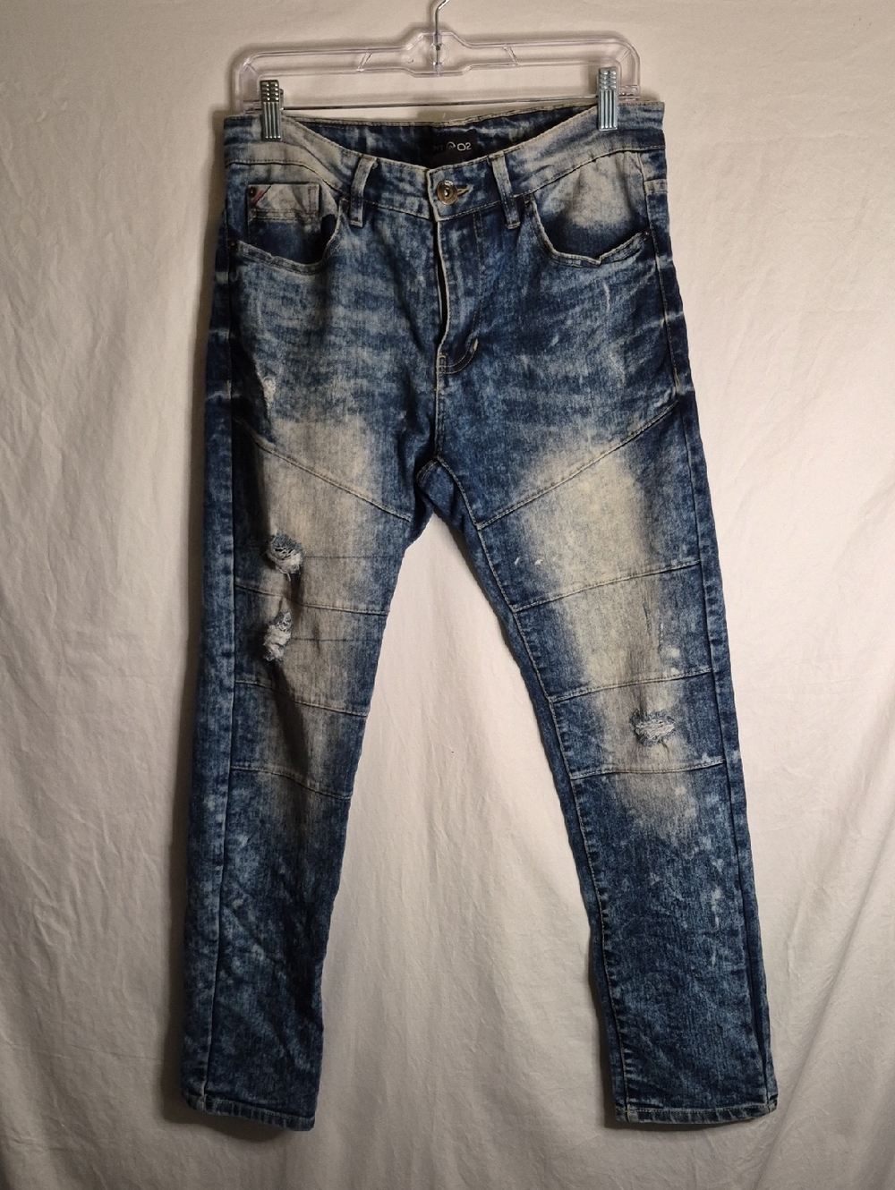Men's Skinny Distressed Blue Wash Jeans